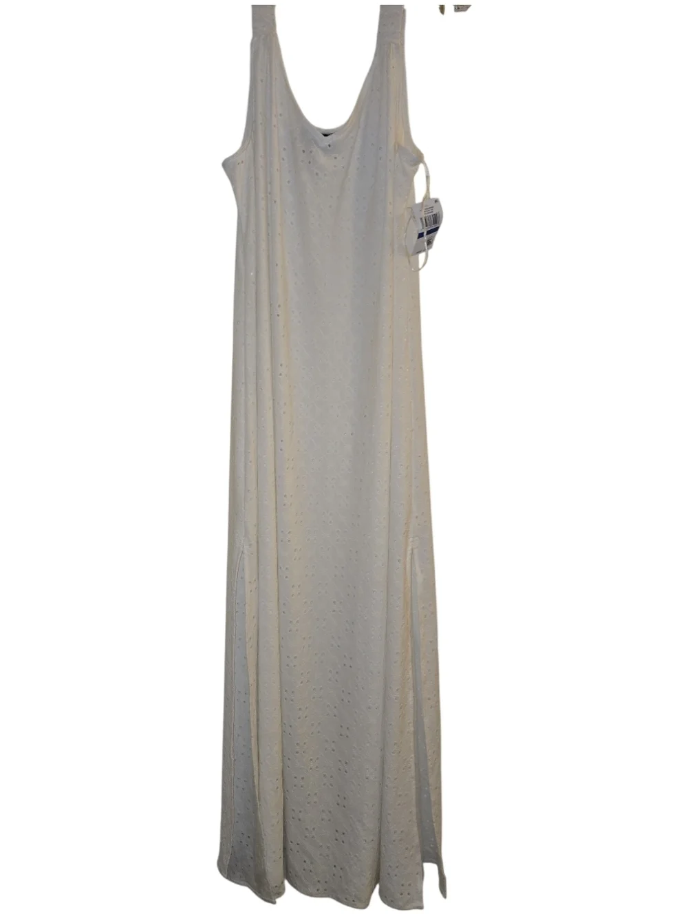 1.STATE Womens Eyelet Maxi Dress Cover-Up Resortwear Beachy Ivory Size XL NWT